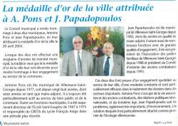 Médaille d'or de la ville