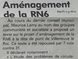 Aménagement de la RN 6