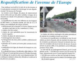 Requalification de l'avenue de l'Europe