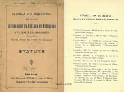 Extrait :syndicat des acquereurs des lots du lotissement du château de Belleplace