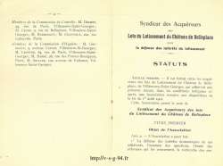 Extrait :syndicat des acquereurs des lots du lotissement du château de Belleplace